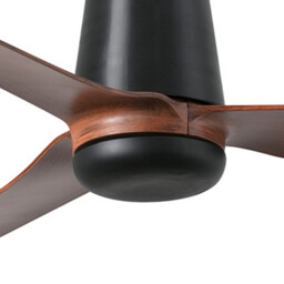 Punt Tub 130cm Smart Ceiling Fan Black, Dark Wood Blades - thumbnail 3