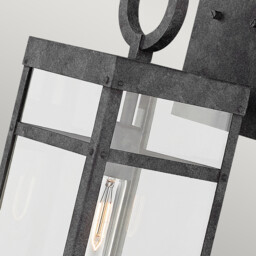 Hinkley Porter Outdoor Wall Lantern Aged Zinc, IP44 - thumbnail 3