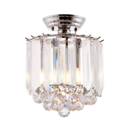 Fargo 2 Light Flush Ceiling Light Chrome, Clear Acrylic, E14
