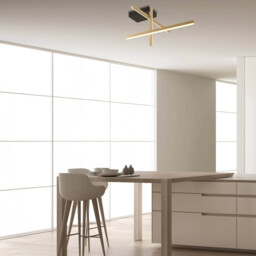 Apollona 50cm Integrated Led Semi Flush Ceiling Light Gold Matt LED 3000K Dimmable - thumbnail 2