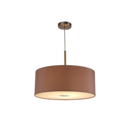 Baymont Satin Nickel E27 Single Pendant With 50cm Dual Faux Silk Shade, Taupe/Halo Gold - thumbnail 5