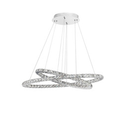 Celine Integrated LED Pendant Ceiling Light Chrome Aluminium, Crystal Adjustable LED 52W 3120Lm 3000K - thumbnail 3
