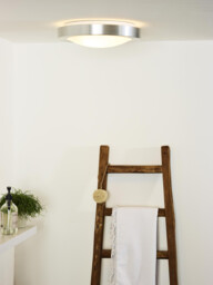 Fresh Modern Flush Ceiling Light Bathroom - Ø 35cm - 2xE27 - IP44 - Satin Chrome - thumbnail 3
