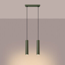Lagos Loft Bar Pendant 2 Light Olive Green - thumbnail 3