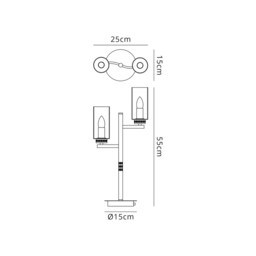 Seward Table Lamp, 2 x E14, Polished Nickel - thumbnail 2
