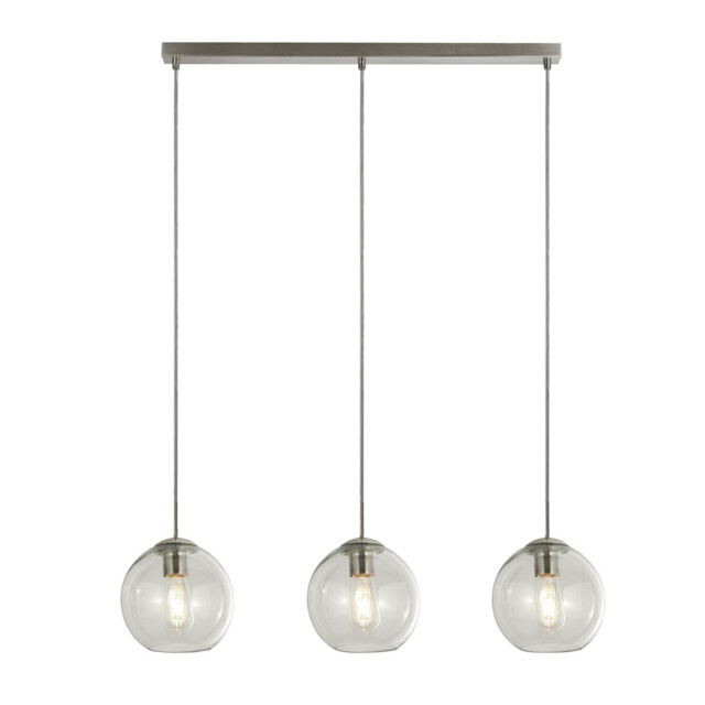 Balls 3 Light Bar Celling Pendant Chrome Metal & Clear Glass - image 1