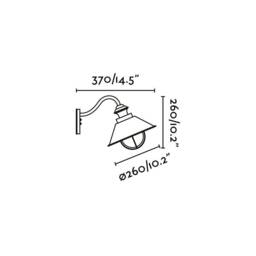Nautica 1 Light Outdoor Dome Wall Light Rust Brown, E27 - thumbnail 3