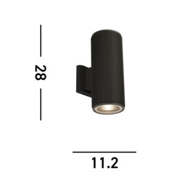 Up Down Wall Porch Light - Black With Clear Glass - thumbnail 5
