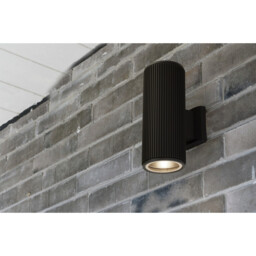 Up Down Wall Porch Light - Black With Clear Glass - thumbnail 2