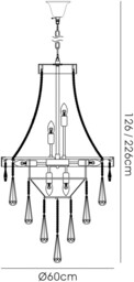 Sophia Ceiling Pendant Chandelier 13 Light Polished Chrome, Crystal - thumbnail 3