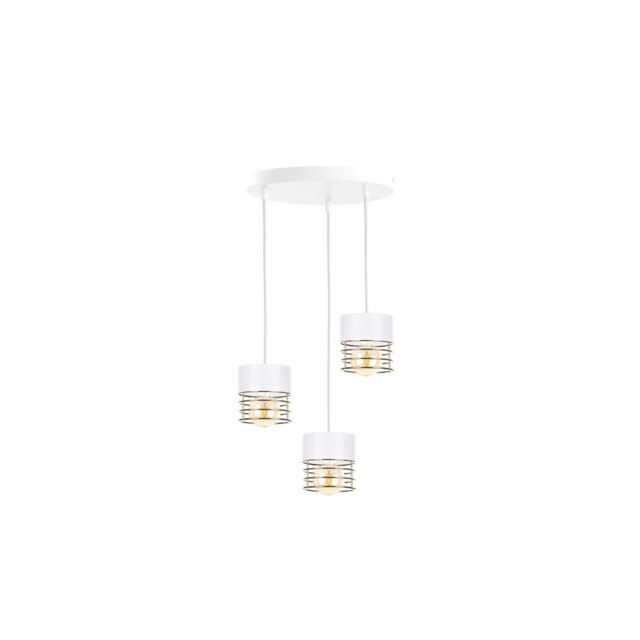 Royal Cluster Pendant Ceiling Light White, Gold, 32cm, 3x E27