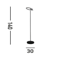 Space LED Floor Lamp, Black Metal - thumbnail 5