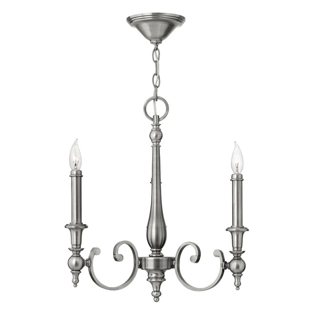 Yorktown Chandelier 3 Light Antique Nickel Finish, E14