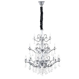 Zinta Ceiling Pendant Chandelier 3 Tier 22 Light Polished Chrome, Crystal (Item Requires Assembly)