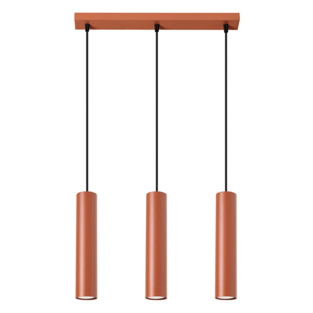 Lagos Loft Bar Pendant 3 Light Red Ochre - image 1