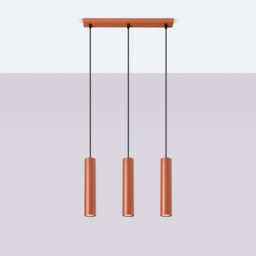 Lagos Loft Bar Pendant 3 Light Red Ochre - thumbnail 2