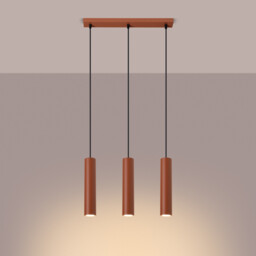 Lagos Loft Bar Pendant 3 Light Red Ochre - thumbnail 3