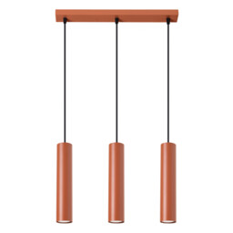 Lagos Loft Bar Pendant 3 Light Red Ochre