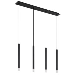 Ryan Bar Pendant Ceiling Light Matt Black 4x G9 - thumbnail 2