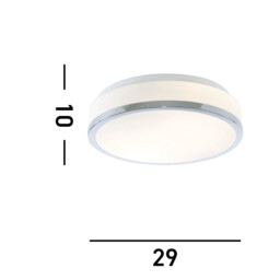 Discs Bathroom Flush 2 Light Ceiling Chrome, Opal IP44, E27 - thumbnail 3