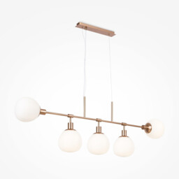 Erich Modern Bar Pendant Ceiling Light Gold 5xE14 White Shade - thumbnail 2