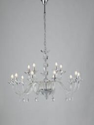 RIFLESSO 5 Light Chandeliers Chrome, Crystal 96x67cm
