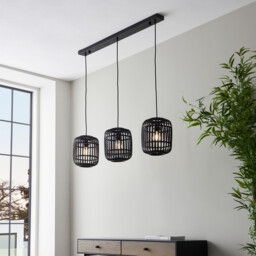 Mathias Bar Pendant Ceiling Lamp, Dark Bamboo, Plywood With Matt Black Paint - thumbnail 5