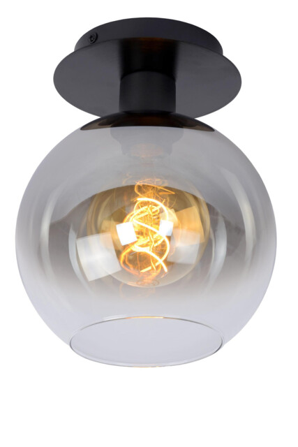 Marius Retro Flush Ceiling Light - 1xE27 - Black - image 1