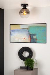 Marius Retro Flush Ceiling Light - 1xE27 - Black - thumbnail 5