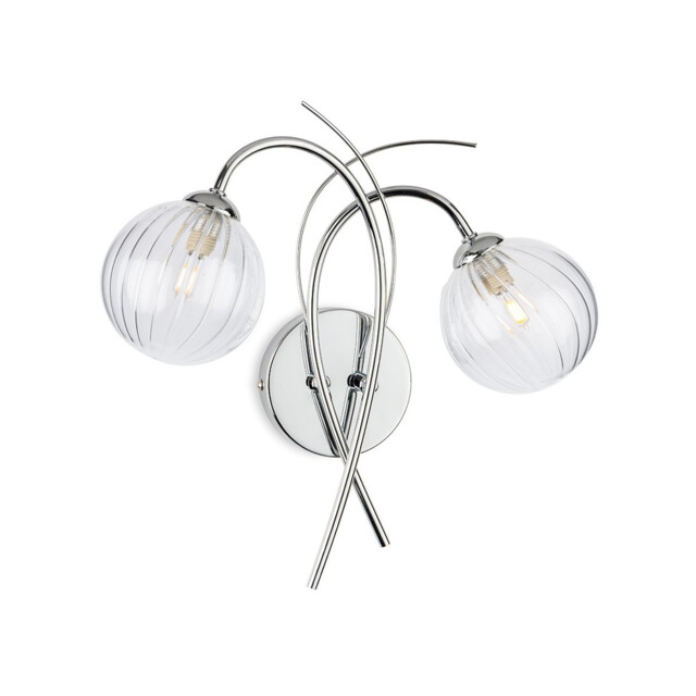 Elba 2 Light Wall Chrome with Clear Decorative Glass 2xG9