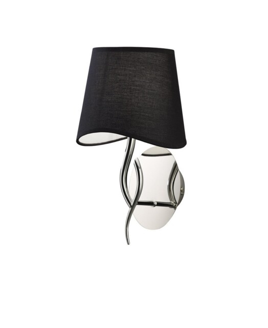 Ninette Wall Lamp Switched 1 Light E14, Polished Chrome with Black Shade - image 1
