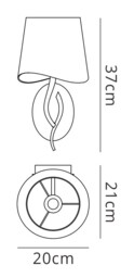 Ninette Wall Lamp Switched 1 Light E14, Polished Chrome with Black Shade - thumbnail 2