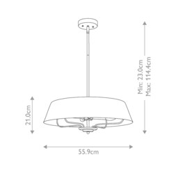 Luella 4 Light Duo-Mount Pendant Brushed Natural Brass - thumbnail 2