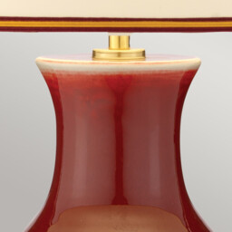 Oxblood Table Lamp with Round Tapered Shade, Oxblood - thumbnail 3