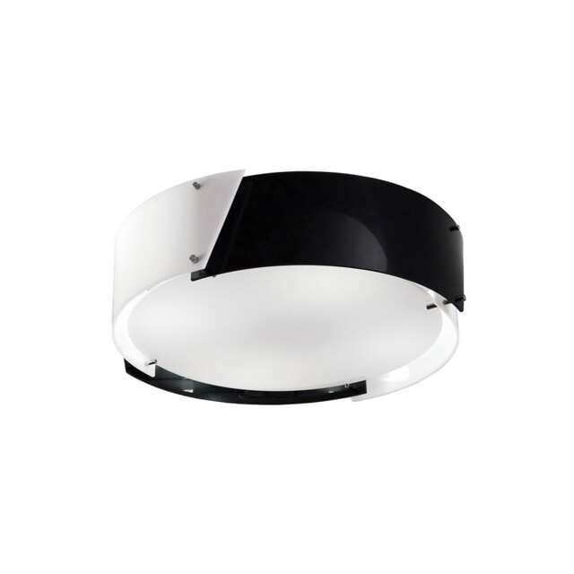 Dakota Flush Ceiling Small 4 Light E27 Polished Chrome/Black & White Acrylic - image 1