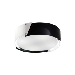 Dakota Flush Ceiling Small 4 Light E27 Polished Chrome/Black & White Acrylic - thumbnail 1