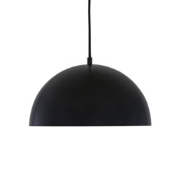 Avon 30cm Dome Pendant, Matt Black, Satin Brass Inner - thumbnail 2