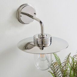Addison Outdoor Wall Polished Stainless Steel & Clear Glass 1 Light Dimmable IP44 - E27 - thumbnail 5