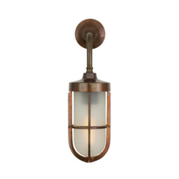 Carac Outdoor Wall Light, Antique Brass, Frosted Glass, IP65