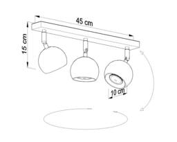 Oculare 3 Light Spotlight Bar Black, GU10 - thumbnail 3
