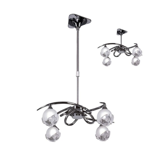 Fragma Telescopic Semi Flush Convertible 4 Light G9, Polished Chrome - image 1