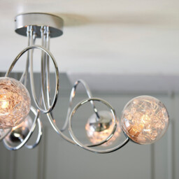 Auria LED 6 Light Semi flush Chrome With Chrome Wire, Bead Shade, G9 - thumbnail 3