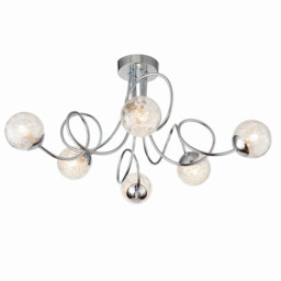 Auria LED 6 Light Semi flush Chrome With Chrome Wire, Bead Shade, G9 - thumbnail 1