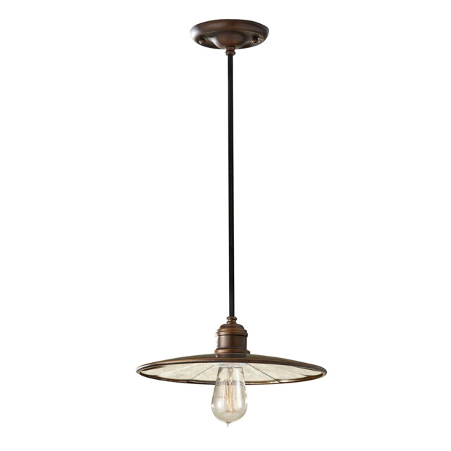 Urban Renewal 1 Light Dome Ceiling Pendant Bronze, E27 - image 1
