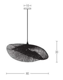 Patras Wire Frame Pendant Ceiling Light Natural Bamboo 1xE27 - thumbnail 3