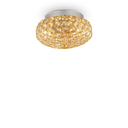 King  3 Light Small Ceiling Flush Light Gold, G9