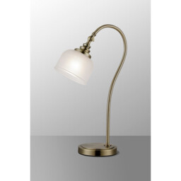 DeRuyter Table Lamp 1 Light E27 Antique Brass/Frosted Glass - thumbnail 3