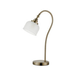 DeRuyter Table Lamp 1 Light E27 Antique Brass/Frosted Glass - thumbnail 5