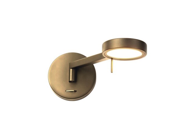 Newburgh Swing Arm Wall Lamp , Reader, 1 x 8W LED, 3000K, Antique Brass - image 1
