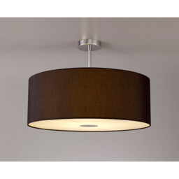 Baymont Polished Chrome E27 Semi Flush With 60cm x 22cm Faux Silk Shade, Black/White Laminate - thumbnail 2